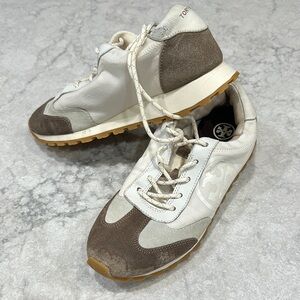 Tory Burch Women’s Cream and Brown Sneakers